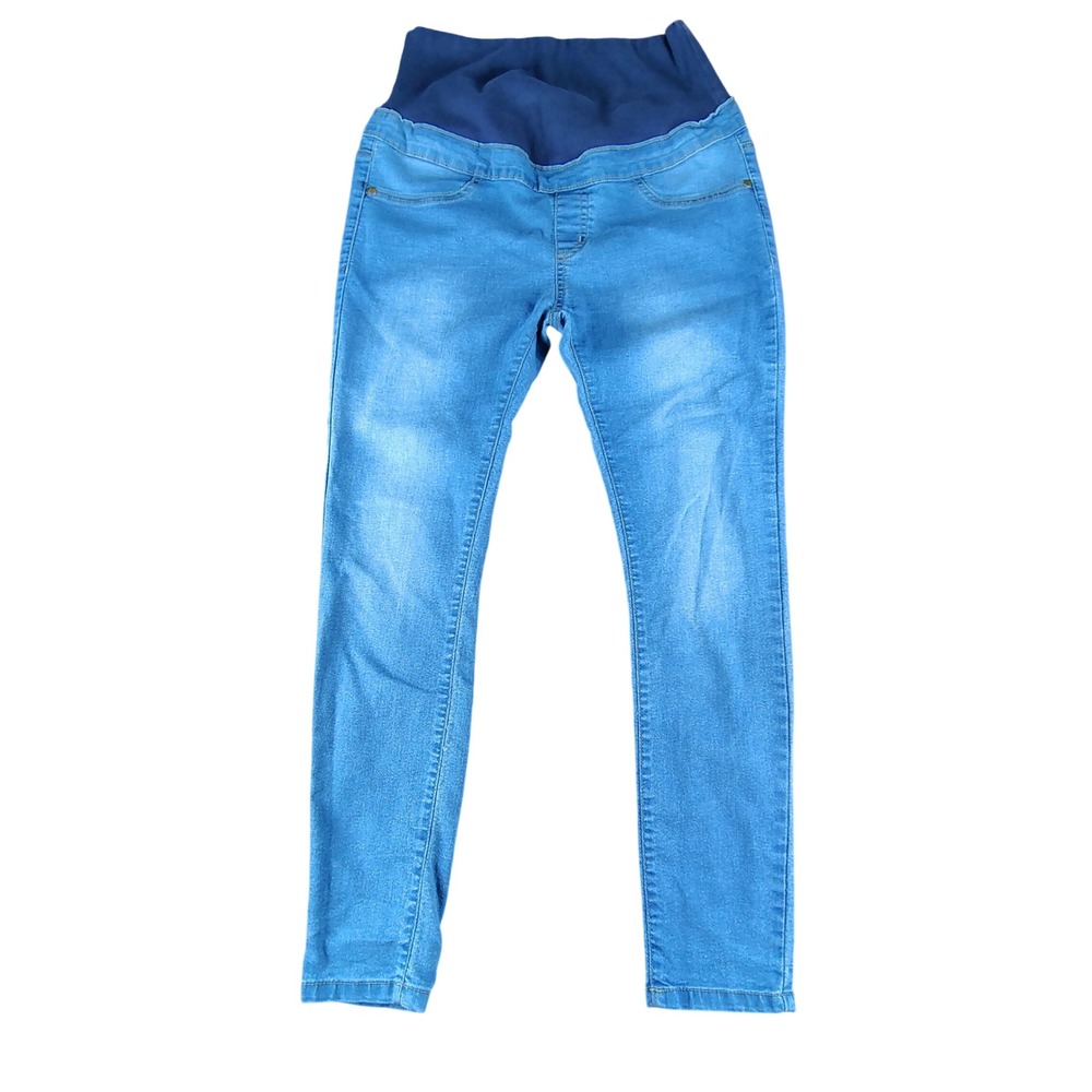 Boohoo Maternity Skinny Jeans Over The Belly Blue Denim US 6 Medium Wash
